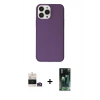 MARSİLYAN™- iPhone 14 Pro Max Kılıf Kutup Doku Koleksiyonu - Siyah 360 Mat Full Body Arka Koruyucu + Bilvis Titan Kamera Lens - GD