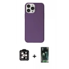 MARSİLYAN™- iPhone 14 Pro Max Kılıf Kutup Doku Koleksiyonu - Siyah 360 Mat Full Body Arka Koruyucu + PVD Metal Kamera Lens - TU
