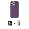 MARSİLYAN™- iPhone 14 Pro Max Kılıf Kutup Doku Koleksiyonu - Siyah 6D Mat Seramik Hayalet Nano Ekran Koruyucu + PVD Metal Kamera Lens - TU