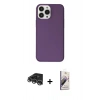 MARSİLYAN™- iPhone 14 Pro Max Kılıf Kutup Doku Koleksiyonu - Siyah Bilvis 3D Mat Cam Ekran Koruyucu + Raze Metal Kamera Lens - GS