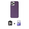 MARSİLYAN™- iPhone 14 Pro Max Kılıf Kutup Doku Koleksiyonu - Siyah Bilvis 5in1 5D Magic Hayalet Cam Ekran Koruyucu + PVD Metal Kamera Lens - TU