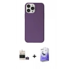 MARSİLYAN™- iPhone 14 Pro Max Kılıf Kutup Doku Koleksiyonu - Siyah Bilvis 5in1 5D Magic Hayalet Cam Ekran Koruyucu + Gold Bilvis Titan Kamera Lens