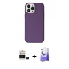 MARSİLYAN™- iPhone 14 Pro Max Kılıf Kutup Doku Koleksiyonu - Siyah Bilvis 5in1 5D Magic Hayalet Cam Ekran Koruyucu + Bilvis Titan Kamera Lens - DNMR