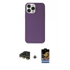 MARSİLYAN™- iPhone 14 Pro Max Kılıf Kutup Doku Koleksiyonu - Siyah Buffer Hayalet Cam Ekran Koruyucu + Gold Raze Metal Kamera Lens