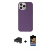 MARSİLYAN™- iPhone 14 Pro Max Kılıf Kutup Doku Koleksiyonu - Siyah Buffer Hayalet Cam Ekran Koruyucu + Raze Metal Kamera Lens - GS