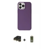 MARSİLYAN™- iPhone 14 Pro Max Kılıf Kutup Doku Koleksiyonu - Siyah Joko Magic 5D Hayalet Cam + Gold Raze Metal Kamera Lens