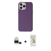 MARSİLYAN™- iPhone 14 Pro Max Kılıf Kutup Doku Koleksiyonu - Siyah Mat Seramik Nano Ekran Koruyucu + Bilvis Titan Kamera Lens - SH