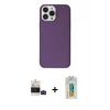 MARSİLYAN™- iPhone 14 Pro Max Kılıf Kutup Doku Koleksiyonu - Siyah Polymer Nano Ekran Koruyucu + Bilvis Titan Kamera Lens - SH