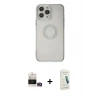 MARSİLYAN™- iPhone 14 Pro Max Kılıf Kutup Klasik - Şeffaf Pasifik Cam Ekran Koruyucu + Bilvis Titan Kamera Lens - GD
