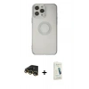 MARSİLYAN™- iPhone 14 Pro Max Kılıf Kutup Klasik - Şeffaf Pasifik Cam Ekran Koruyucu + Raze Metal Kamera Lens - GD