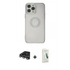 MARSİLYAN™- iPhone 14 Pro Max Kılıf Kutup Klasik - Şeffaf Pasifik Cam Ekran Koruyucu + Raze Metal Kamera Lens - GS