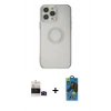 MARSİLYAN™- iPhone 14 Pro Max Kılıf Kutup Klasik - Siyah 18D Cam Ekran Koruyucu + Bilvis Titan Kamera Lens - SH