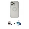 MARSİLYAN™- iPhone 14 Pro Max Kılıf Kutup Klasik - Siyah 3D Antistatik Cam Ekran Koruyucu + Bilvis Titan Kamera Lens - DNMR