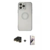 MARSİLYAN™- iPhone 14 Pro Max Kılıf Kutup Klasik - Siyah Bilvis 3D Mat Cam Ekran Koruyucu + Raze Metal Kamera Lens - GD