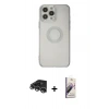 MARSİLYAN™- iPhone 14 Pro Max Kılıf Kutup Klasik - Siyah Bilvis 3D Mat Cam Ekran Koruyucu + Raze Metal Kamera Lens - GS