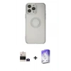 MARSİLYAN™- iPhone 14 Pro Max Kılıf Kutup Klasik - Siyah Bilvis 5in1 3D Magic Cam Ekran Koruyucu + Derin Mor Bilvis Titan Kamera Lens