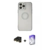 MARSİLYAN™- iPhone 14 Pro Max Kılıf Kutup Klasik - Siyah Bilvis 5in1 3D Magic Cam Ekran Koruyucu + Raze Metal Kamera Lens - GD
