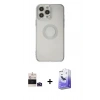 MARSİLYAN™- iPhone 14 Pro Max Kılıf Kutup Klasik - Siyah Bilvis 5in1 5D Magic Hayalet Cam Ekran Koruyucu + Bilvis Titan Kamera Lens - DNMR