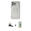 MARSİLYAN™- iPhone 14 Pro Max Kılıf Kutup Klasik - Siyah Polymer Nano Ekran Koruyucu + Bilvis Titan Kamera Lens - GS