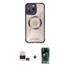 MARSİLYAN™- iPhone 14 Pro Max Kılıf Kutup Modern - Şeffaf 360 Full Body Arka Koruyucu + Gold Bilvis Titan Kamera Lens