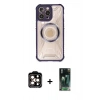 MARSİLYAN™- iPhone 14 Pro Max Kılıf Kutup Modern - Şeffaf 360 Full Body Arka Koruyucu + PVD Metal Kamera Lens - TU