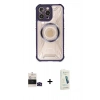 MARSİLYAN™- iPhone 14 Pro Max Kılıf Kutup Modern - Şeffaf Pasifik Cam Ekran Koruyucu + Bilvis Titan Kamera Lens - SH
