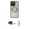 MARSİLYAN™- iPhone 14 Pro Max Kılıf Kutup Modern - Şeffaf Pasifik Cam Ekran Koruyucu + Raze Metal Kamera Lens - GD