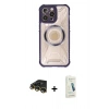 MARSİLYAN™- iPhone 14 Pro Max Kılıf Kutup Modern - Şeffaf Pasifik Cam Ekran Koruyucu + Raze Metal Kamera Lens - GD
