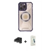 MARSİLYAN™- iPhone 14 Pro Max Kılıf Kutup Modern - Şeffaf Pasifik Cam Ekran Koruyucu + Raze Metal Kamera Lens - GS