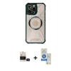 MARSİLYAN™- iPhone 14 Pro Max Kılıf Kutup Modern - Şeffaf Royal Nano Ekran Koruyucu + Bilvis Titan Kamera Lens - SH
