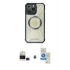 MARSİLYAN™- iPhone 14 Pro Max Kılıf Kutup Modern - Şeffaf Royal Nano Ekran Koruyucu + Bilvis Titan Kamera Lens - DNMR