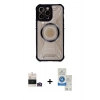MARSİLYAN™- iPhone 14 Pro Max Kılıf Kutup Modern - Şeffaf Royal Nano Ekran Koruyucu + Bilvis Titan Kamera Lens - GD