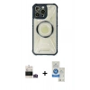 MARSİLYAN™- iPhone 14 Pro Max Kılıf Kutup Modern - Şeffaf Royal Nano Ekran Koruyucu + Bilvis Titan Kamera Lens - GD