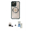 MARSİLYAN™- iPhone 14 Pro Max Kılıf Kutup Modern - Şeffaf Royal Nano Ekran Koruyucu + Bilvis Titan Kamera Lens - GD