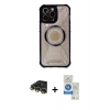 MARSİLYAN™- iPhone 14 Pro Max Kılıf Kutup Modern - Şeffaf Royal Nano Ekran Koruyucu + Raze Metal Kamera Lens - GD
