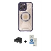 MARSİLYAN™- iPhone 14 Pro Max Kılıf Kutup Modern - Şeffaf Royal Nano Ekran Koruyucu + Raze Metal Kamera Lens - GS