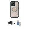 MARSİLYAN™- iPhone 14 Pro Max Kılıf Kutup Modern - Şeffaf Royal Nano Ekran Koruyucu + Raze Metal Kamera Lens - GS