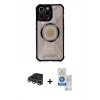 MARSİLYAN™- iPhone 14 Pro Max Kılıf Kutup Modern - Şeffaf Royal Nano Ekran Koruyucu + Raze Metal Kamera Lens - GS