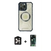 MARSİLYAN™- iPhone 14 Pro Max Kılıf Kutup Modern - Siyah 360 Mat Full Body Arka Koruyucu + PVD Metal Kamera Lens - TU