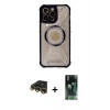 MARSİLYAN™- iPhone 14 Pro Max Kılıf Kutup Modern - Siyah 360 Mat Full Body Arka Koruyucu + Raze Metal Kamera Lens - GD