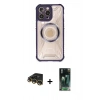 MARSİLYAN™- iPhone 14 Pro Max Kılıf Kutup Modern - Siyah 360 Mat Full Body Arka Koruyucu + Raze Metal Kamera Lens - GD