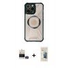 MARSİLYAN™- iPhone 14 Pro Max Kılıf Kutup Modern - Siyah 6D Mat Seramik Hayalet Nano Ekran Koruyucu + Bilvis Titan Kamera Lens - GS