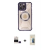MARSİLYAN™- iPhone 14 Pro Max Kılıf Kutup Modern - Siyah 6D Mat Seramik Hayalet Nano Ekran Koruyucu + Bilvis Titan Kamera Lens - DNMR