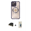 MARSİLYAN™- iPhone 14 Pro Max Kılıf Kutup Modern - Siyah 6D Mat Seramik Hayalet Nano Ekran Koruyucu + Raze Metal Kamera Lens - GD
