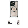 MARSİLYAN™- iPhone 14 Pro Max Kılıf Kutup Modern - Siyah Bilvis 3D Mat Cam Ekran Koruyucu + Bilvis Titan Kamera Lens - DNMR