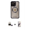 MARSİLYAN™- iPhone 14 Pro Max Kılıf Kutup Modern - Siyah Bilvis 3D Mat Cam Ekran Koruyucu + Bilvis Titan Kamera Lens - GD