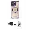 MARSİLYAN™- iPhone 14 Pro Max Kılıf Kutup Modern - Siyah Bilvis 3D Mat Cam Ekran Koruyucu + Raze Metal Kamera Lens - GS