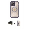 MARSİLYAN™- iPhone 14 Pro Max Kılıf Kutup Modern - Siyah Bilvis 3D Mat Cam Ekran Koruyucu + Raze Metal Kamera Lens - GD