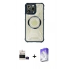 MARSİLYAN™- iPhone 14 Pro Max Kılıf Kutup Modern - Siyah Bilvis 5in1 3D Magic Cam Ekran Koruyucu + Bilvis Titan Kamera Lens - SH