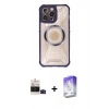MARSİLYAN™- iPhone 14 Pro Max Kılıf Kutup Modern - Siyah Bilvis 5in1 3D Magic Cam Ekran Koruyucu + Bilvis Titan Kamera Lens - SH